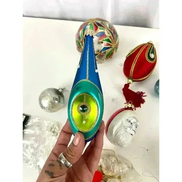 12X Christmas Ornaments Mercury Glass Toppers Poland Shiny Brite MCM VTG - Picture 4 of 16